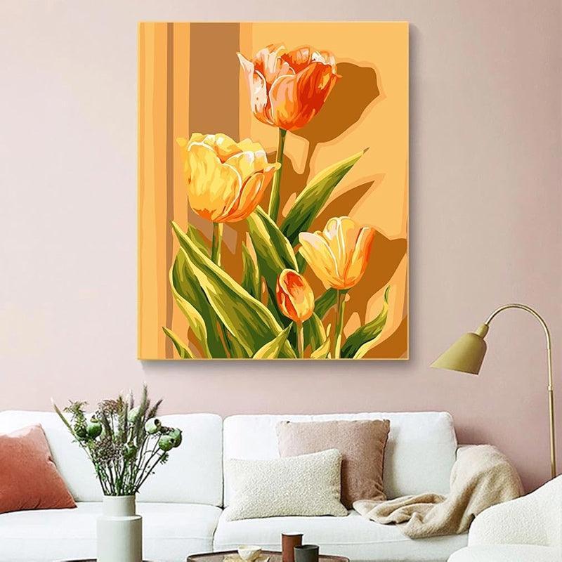 Paint By Number Kit For Adults And Beginners Cat Flowers