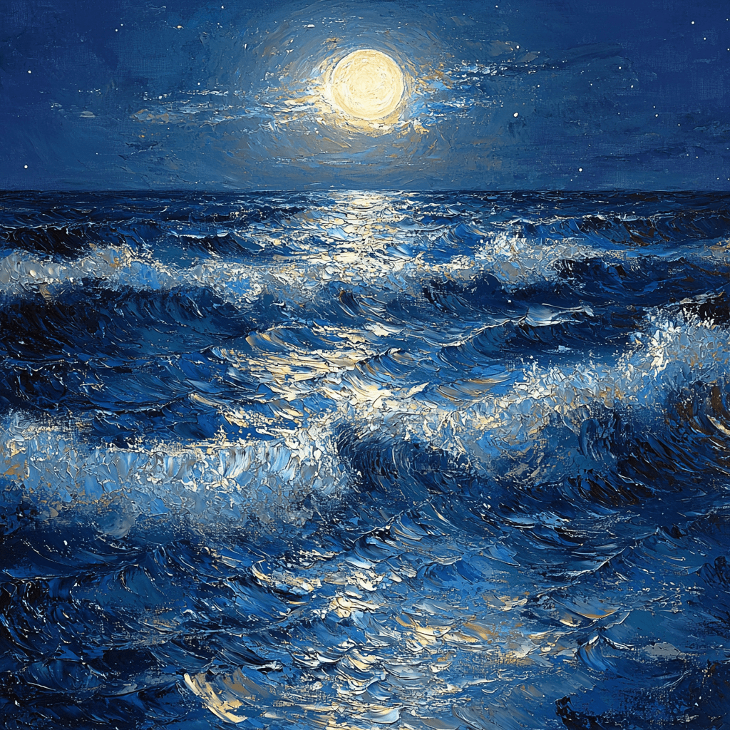 J.M.W. Turner Inspired Moonlit Ocean Waves Paint By Color