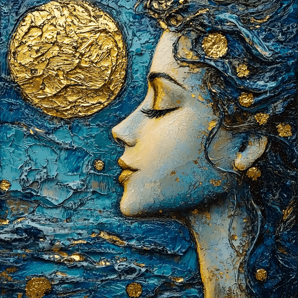Gustav Klimt Inspired Aqua Mystique Paint By Numbers Art