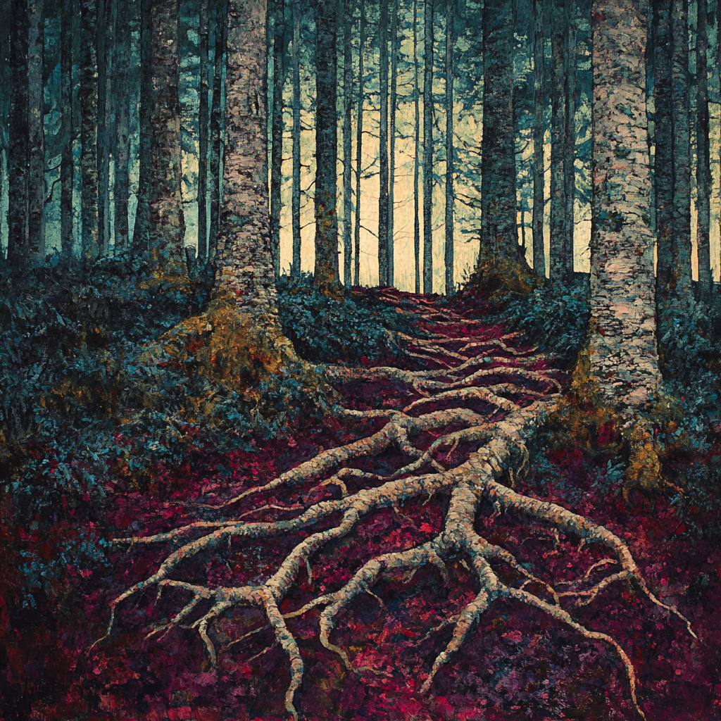 Arthur Lismer Inspired Tangled Forest Undergrowth And Twisted Roots painting number kit