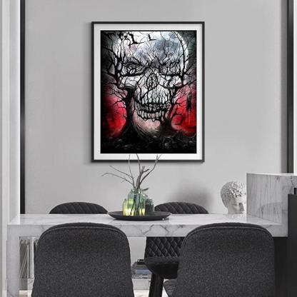 Paint By Numbers Halloween Skull DIY Canvas Art Kit