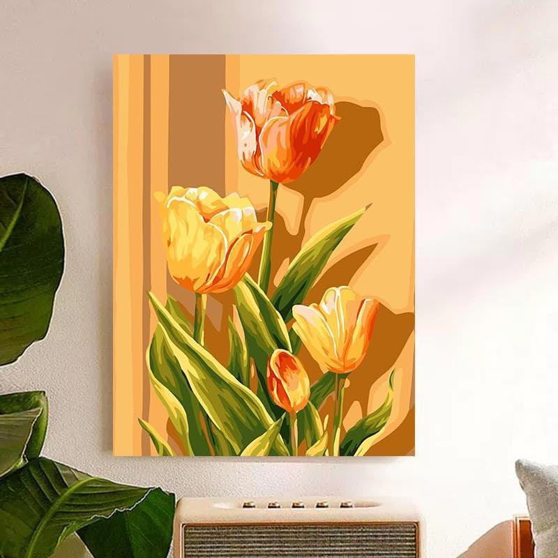 Paint By Number Kit For Adults And Beginners Cat Flowers