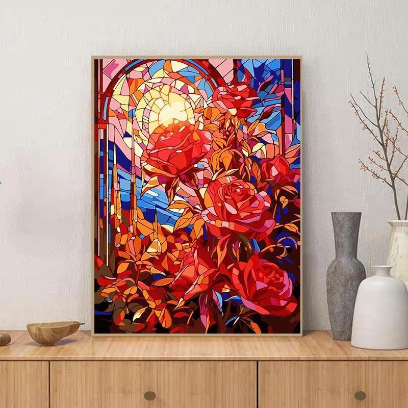 Paint By Number Kit For Adults And Beginners Cat Flowers