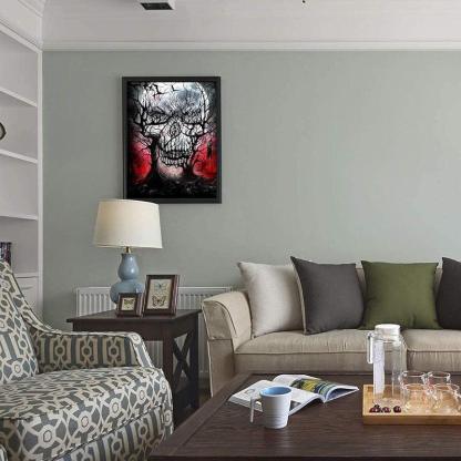 Paint By Numbers Halloween Skull DIY Canvas Art Kit