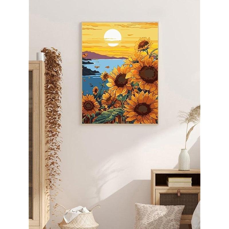 Paint By Number Kit For Adults And Beginners Cat Flowers