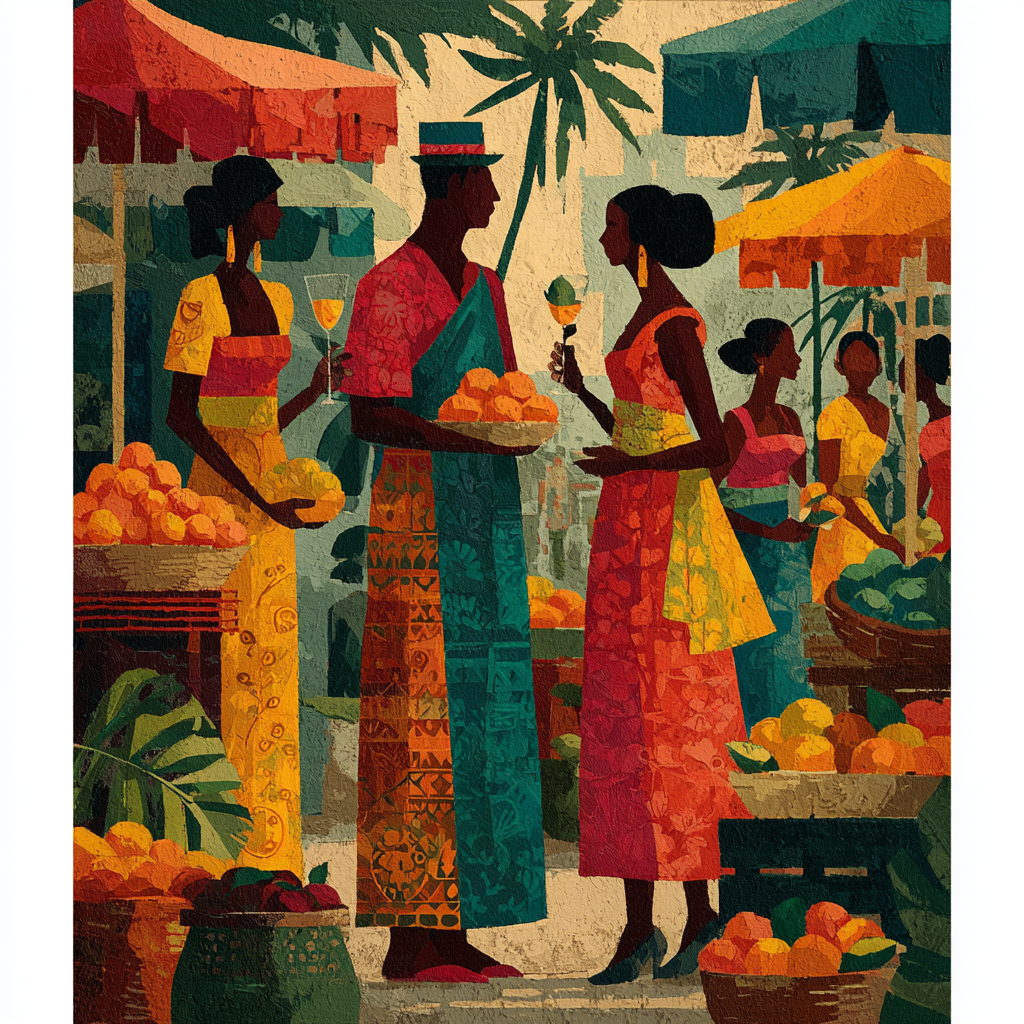 Paul Gauguin Inspired Tropical Market paint by numbers