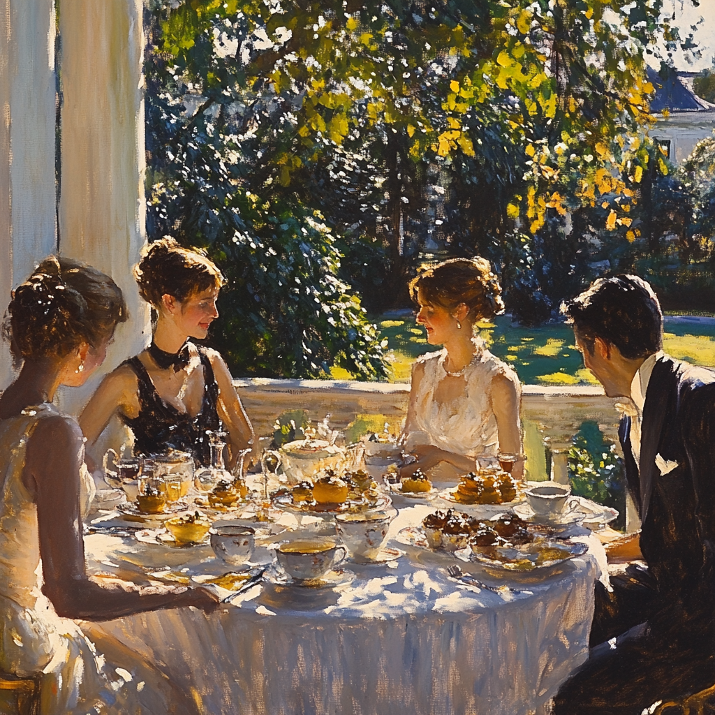 Sargent Inspired Elegant Afternoon Tea Numbered painting kits