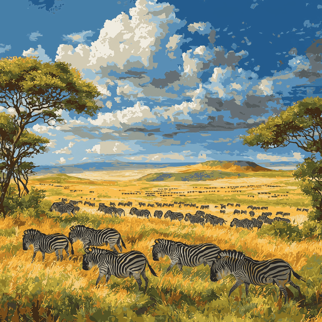 Masai Mara Migration Numbered Painting Kits