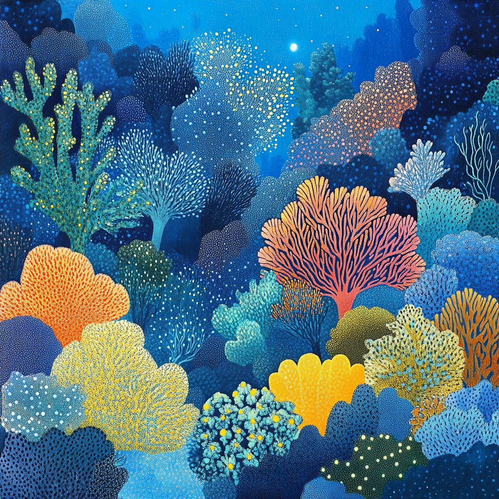 Georges Seurat Inspired Chromatic Reef Symphony DIY paint by numbers