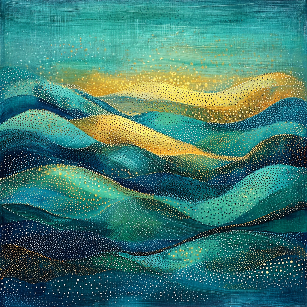 Georges Seurat Inspired Chromatic Waves Numbered Painting Kits