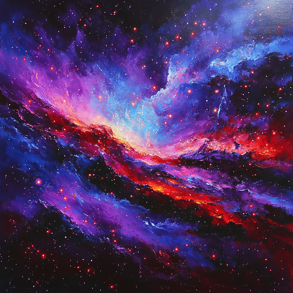 Edgar Degas Inspired Nebula Cosmos paint by color