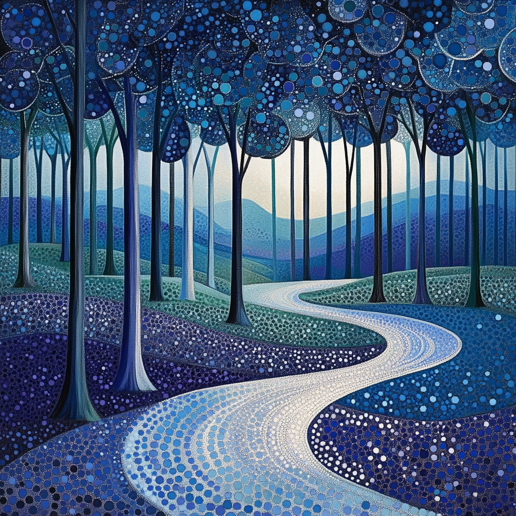 Georges Seurat Inspired Midnight Orchards Numbered painting kits