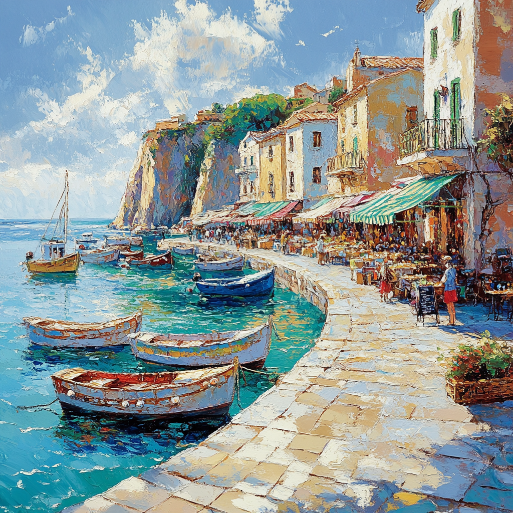 Old Port Harbourfront Marseille France paint by color