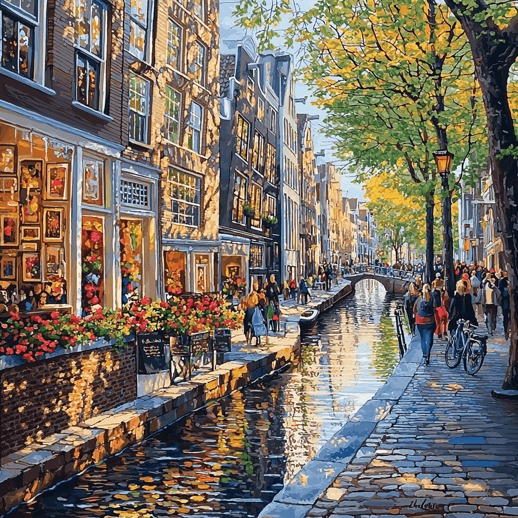 Amsterdam's Jordaan District Numbered Painting Kits