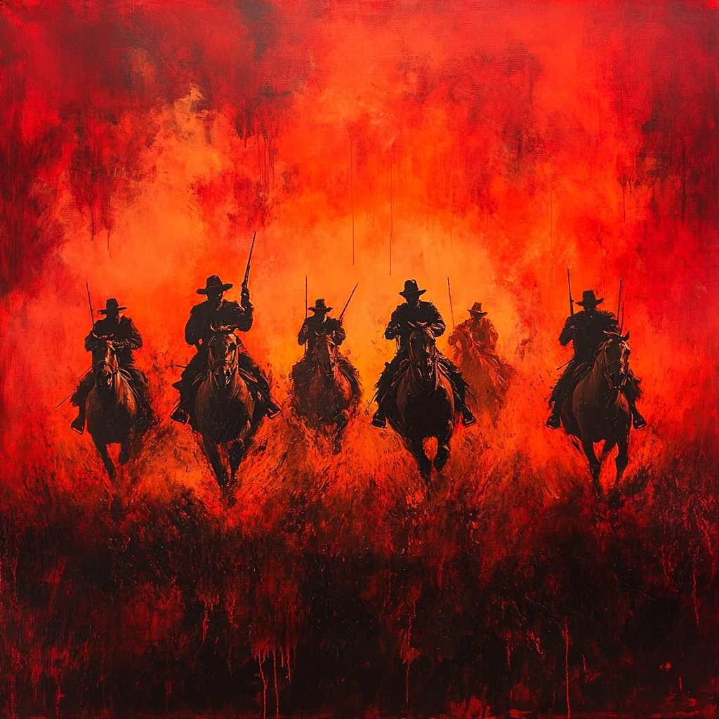 Delacroix Inspired Flaming Horizon Paint by numbers art