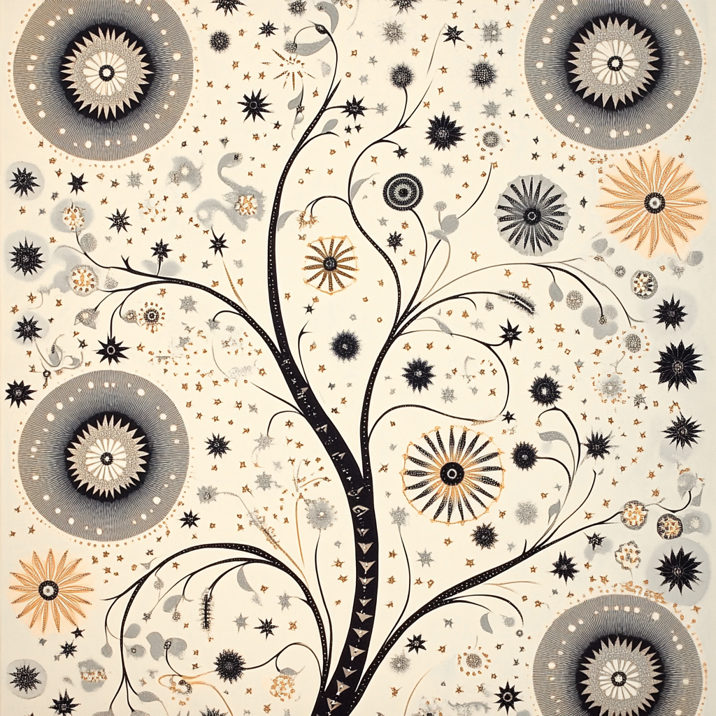 M.C. Escher Inspired Tessellated Cosmic Garden Number painting