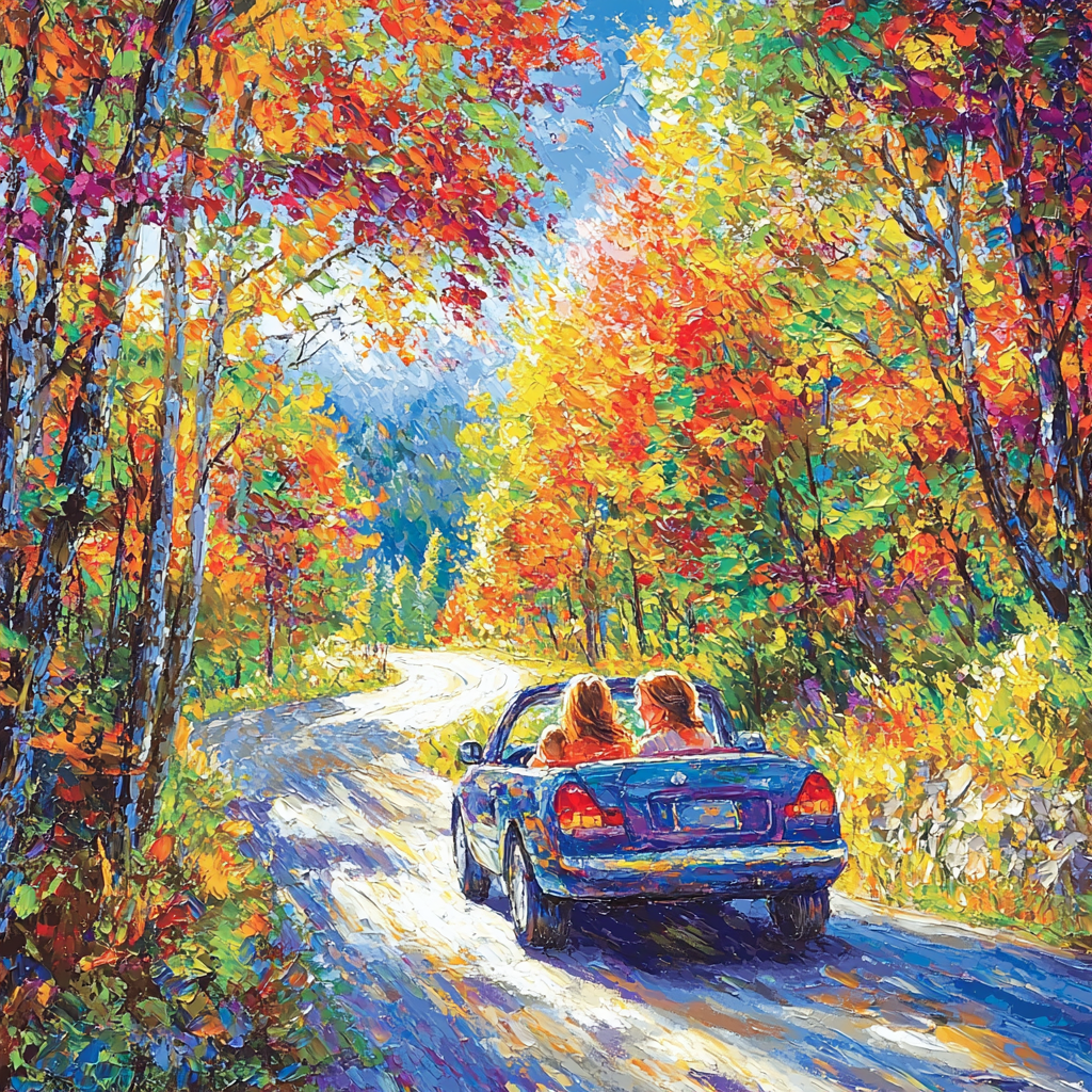 Mommy And Me On The Road Number Painting