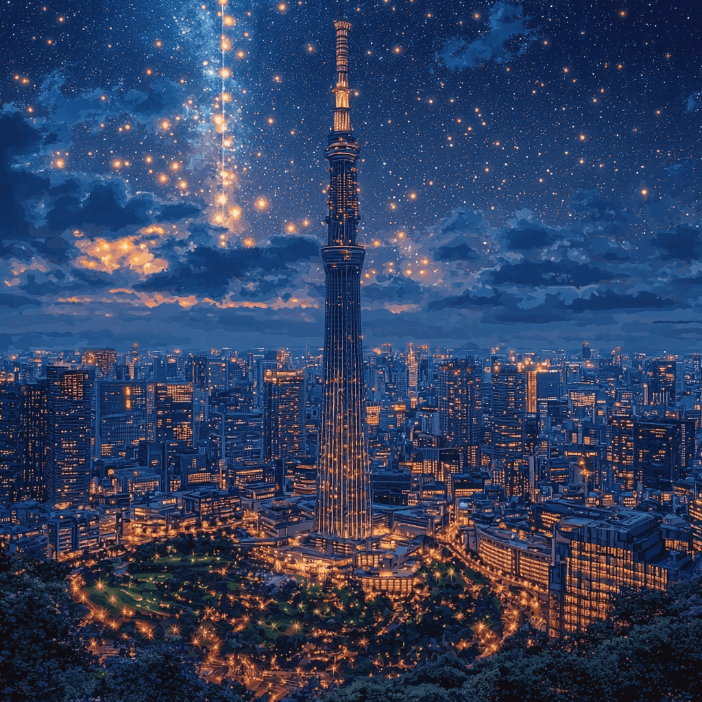 Tokyo Skytree Paint By Color