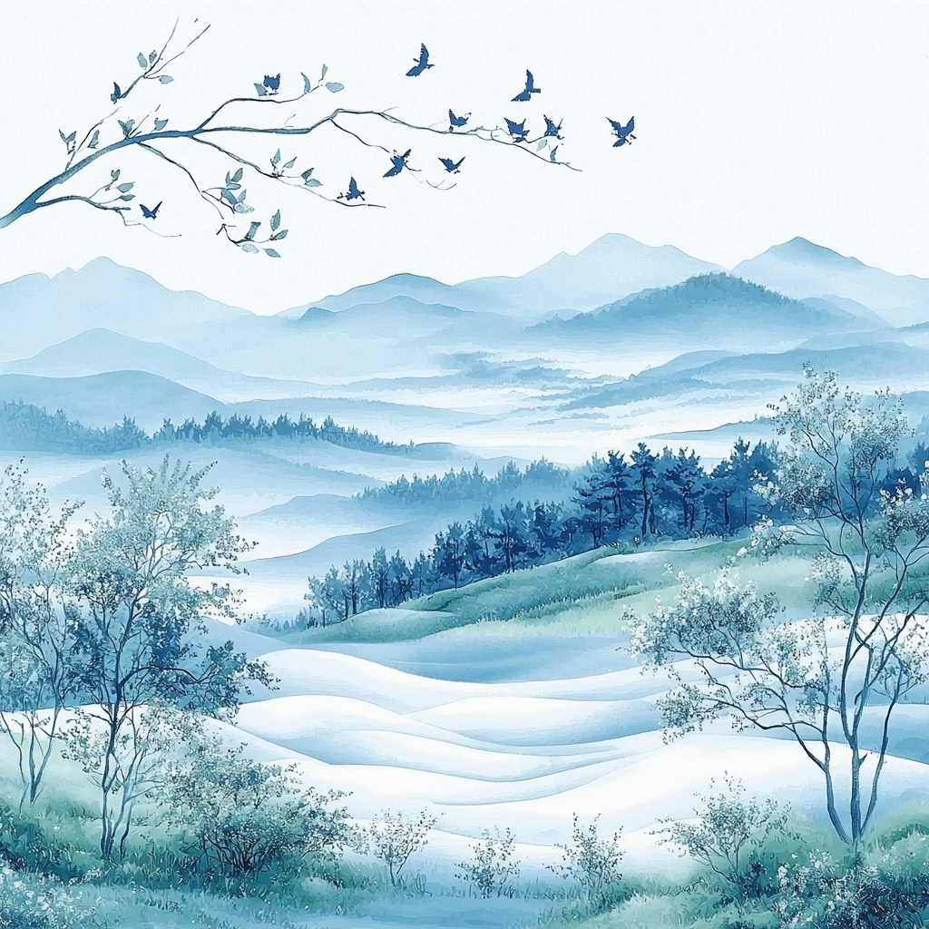 Utagawa Hiroshige Inspired Echoes Of The Wind Paint By Numbers Kits