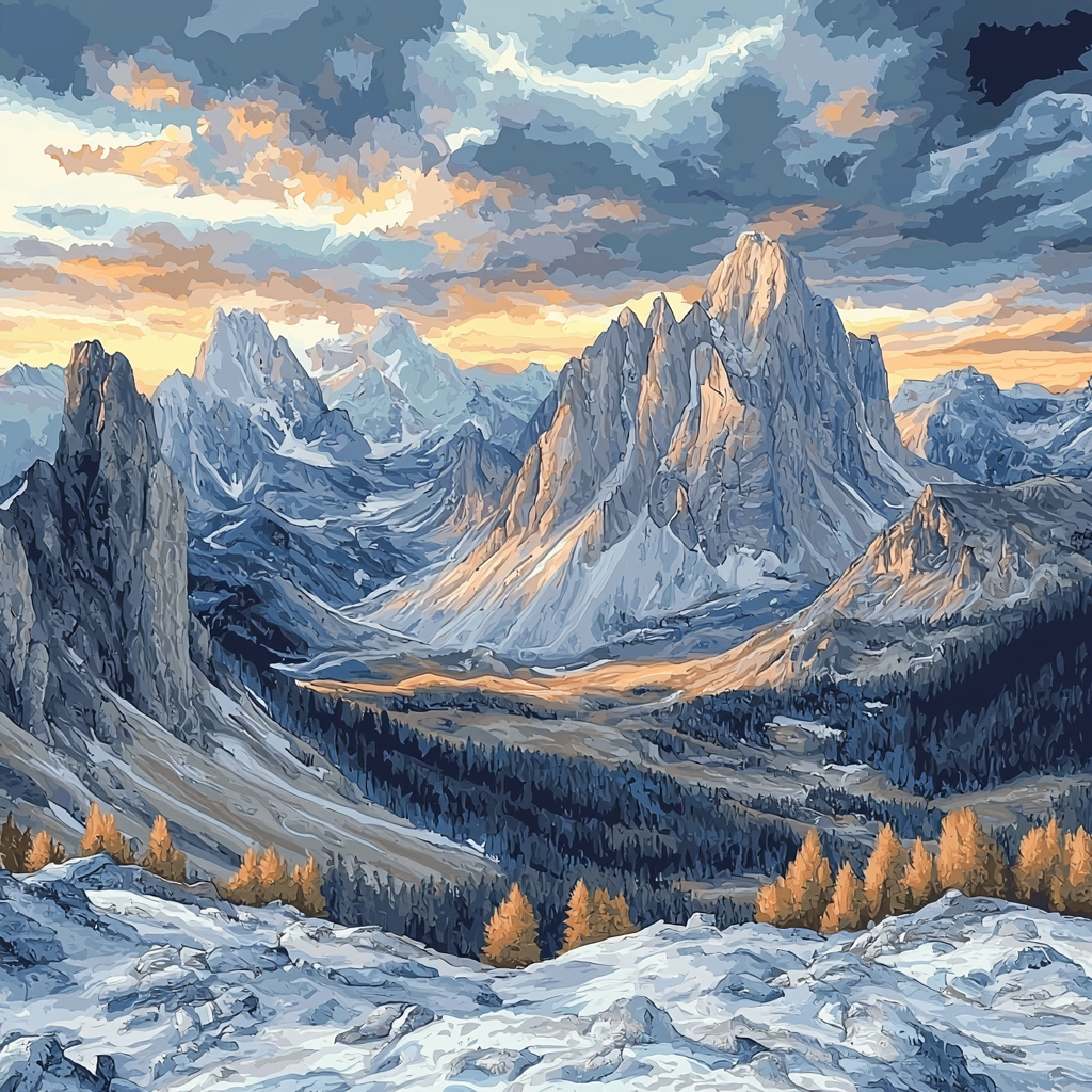 Leighton Inspired Leighton's Mountain Majesty Number Painting