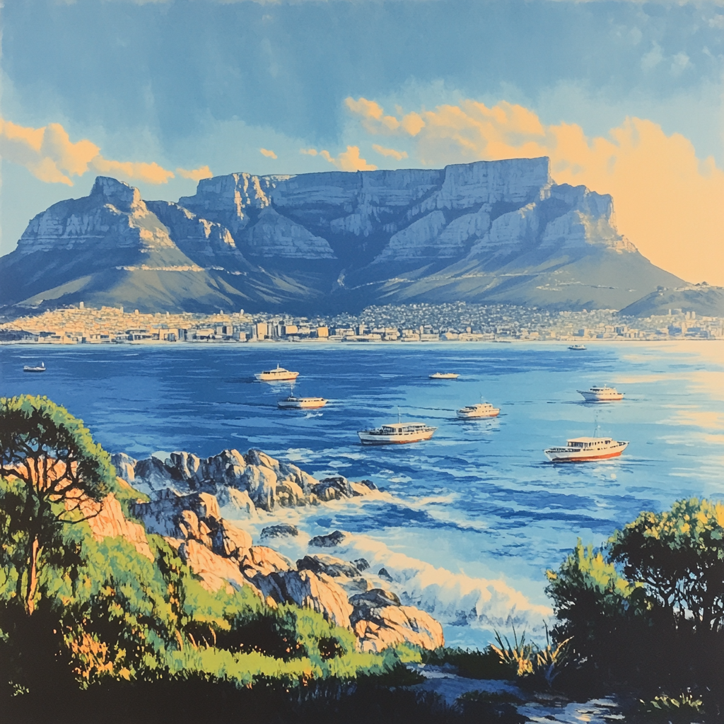 Table Mountain Over Cape Town South Africa Painting by numbers kit