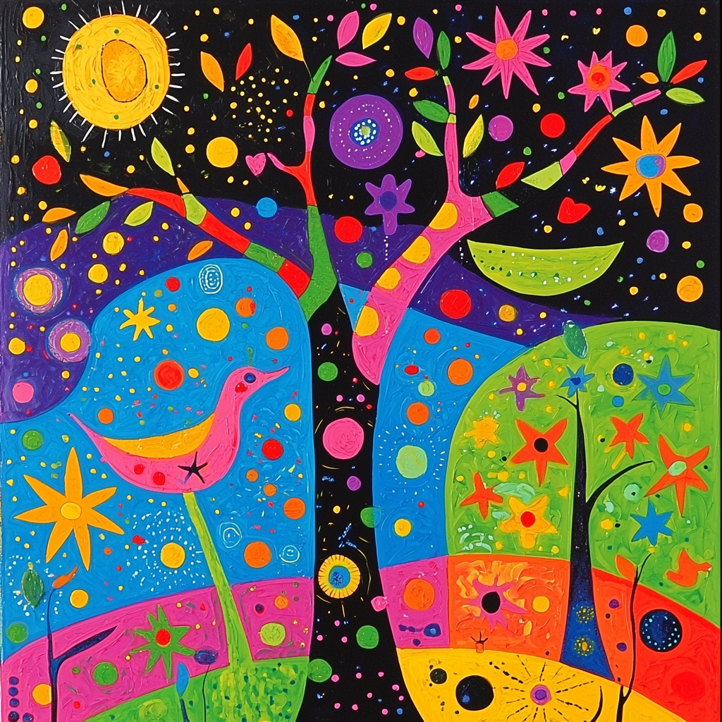 Joan Miró Inspired Surreal Elements DIY Paint By Numbers