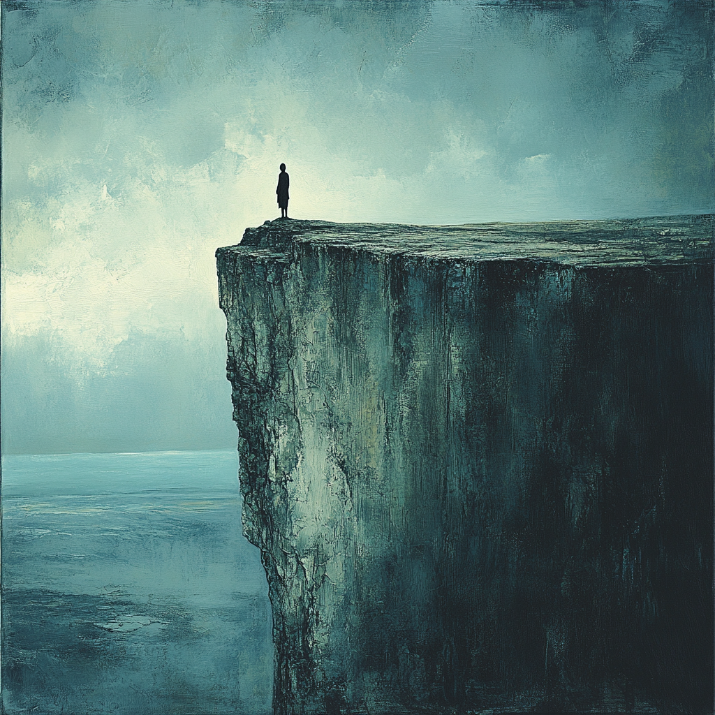 Caspar David Friedrich Inspired Lone Traveler Number painting