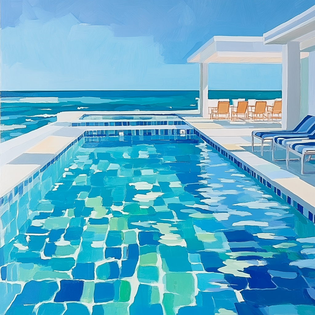 David Hockney Inspired California Pool Numbered painting kits