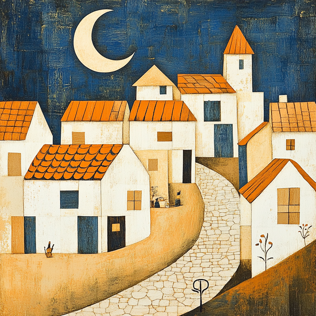 Klee Inspired Moonlit Village Paint by numbers kits