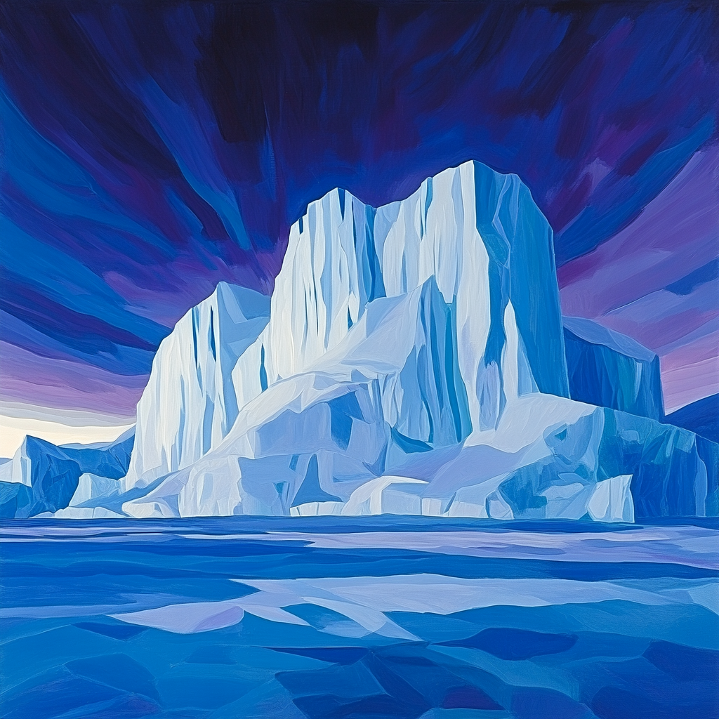Lawren Harris Inspired Monolithic Northern Glacier paint by numbers