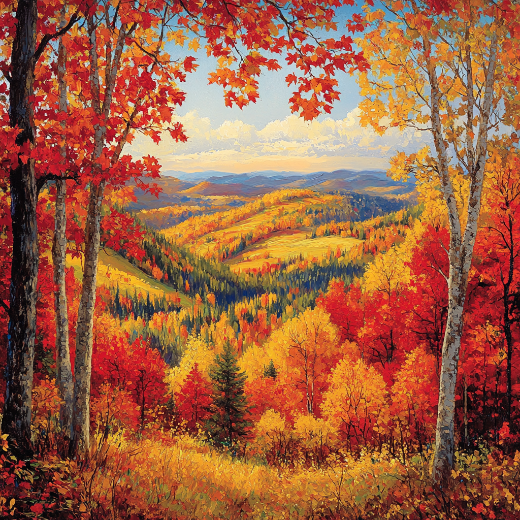 A.Y. Jackson Inspired Autumns Golden Canopy Number painting