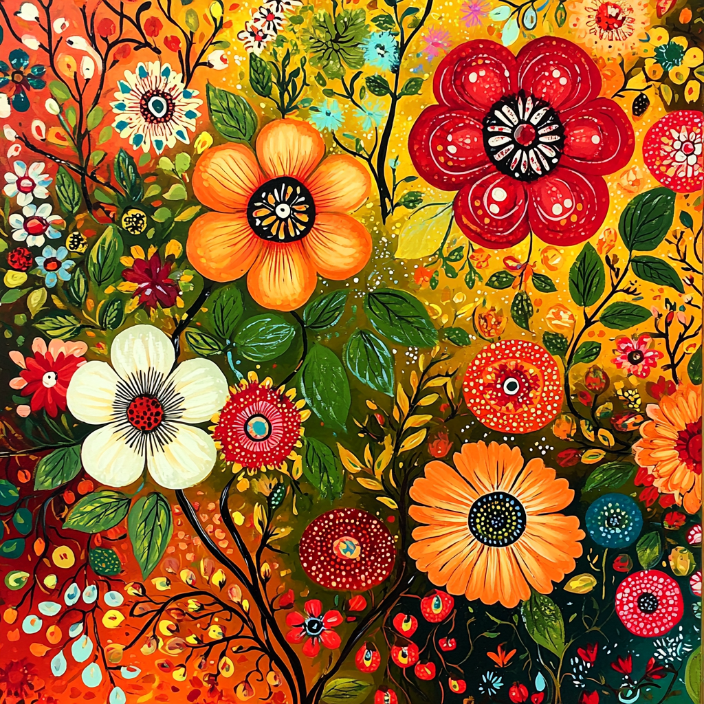 Frida Kahlo Inspired Cultural Blossoms DIY Paint By Numbers