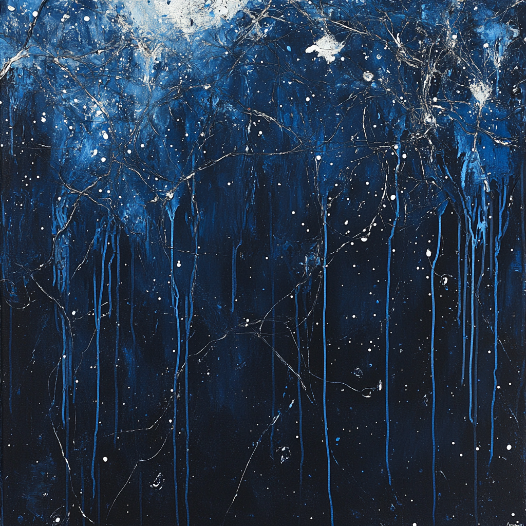 Jackson Pollock Inspired Tectonic Drift Of Night Currents painting number kit