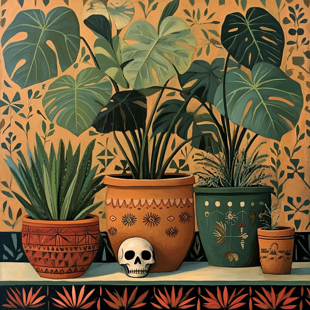 Frida Kahlo Inspired Houseplants Still Life Numbered painting kits