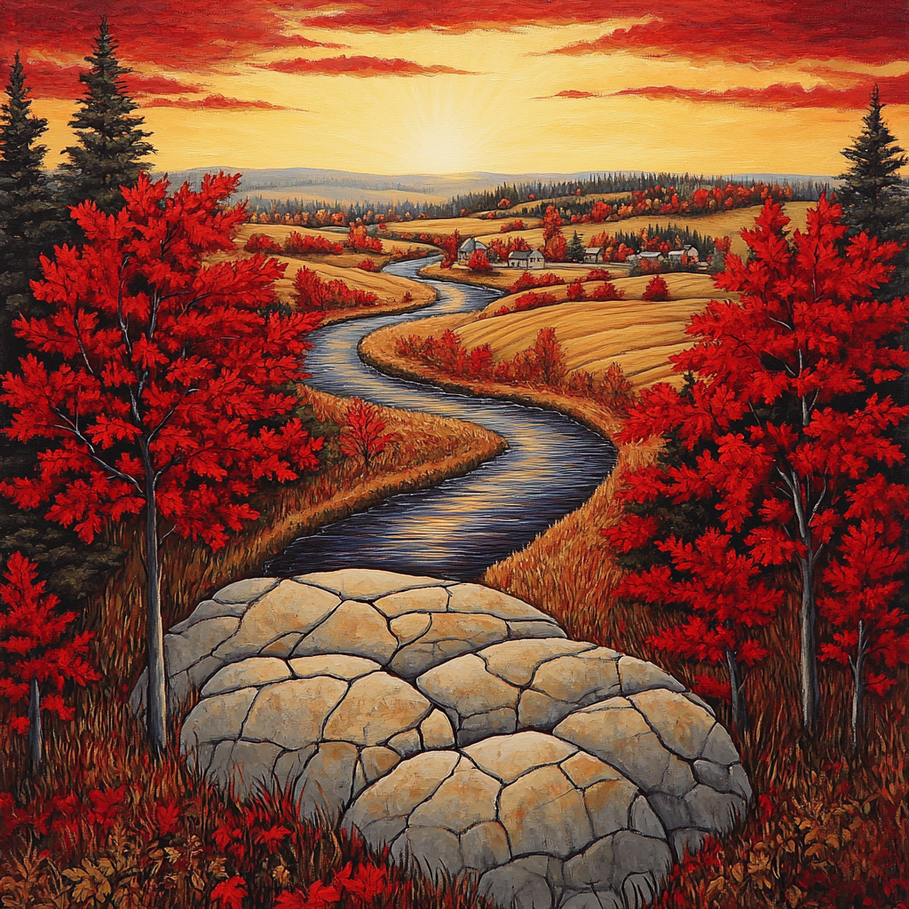 A.Y. Jackson Inspired Quebec River Rhythm DIY paint by numbers