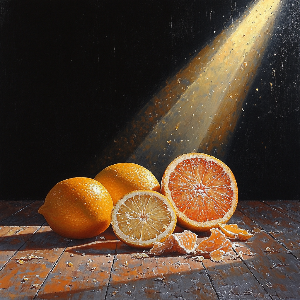 Caravaggio Inspired Nocturnal Citrus Decay painting number kit
