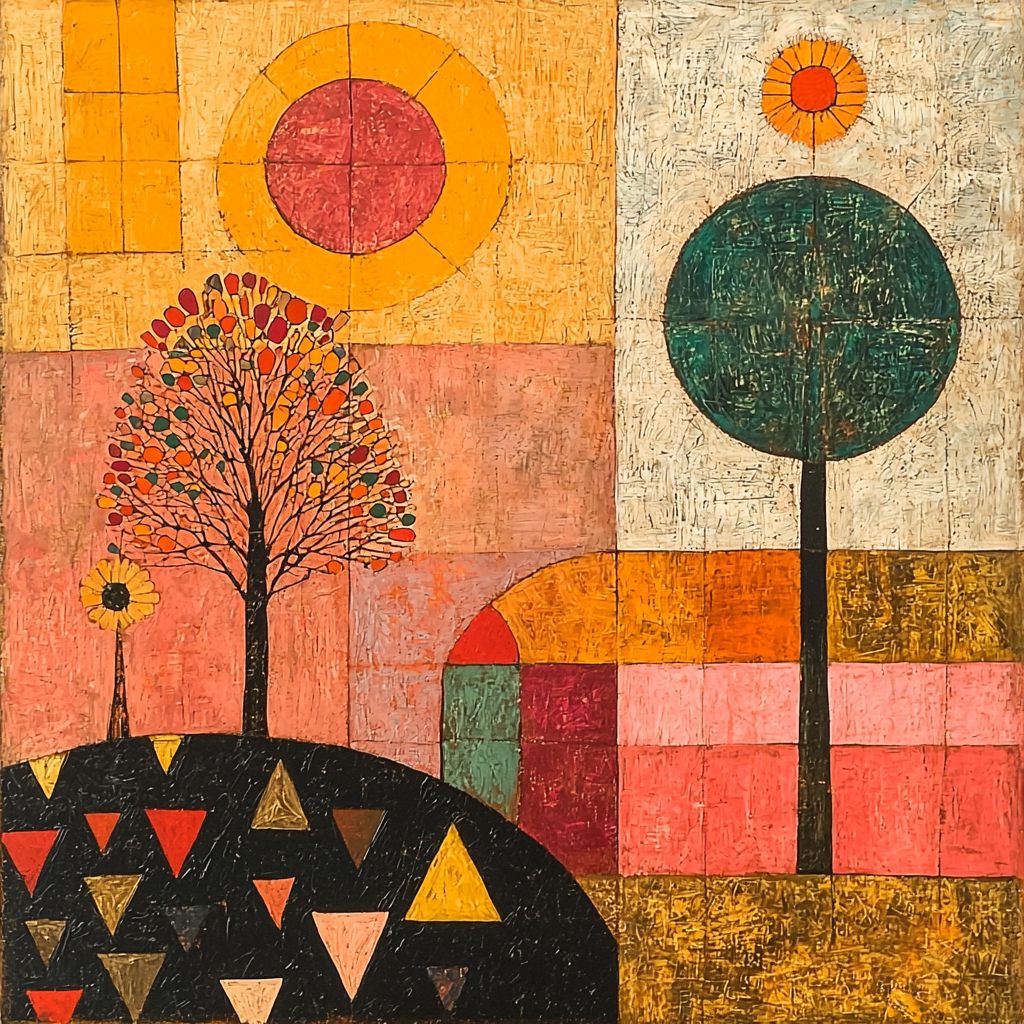 Paul Klee Inspired Garden Of Whimsical Dreams Number Painting