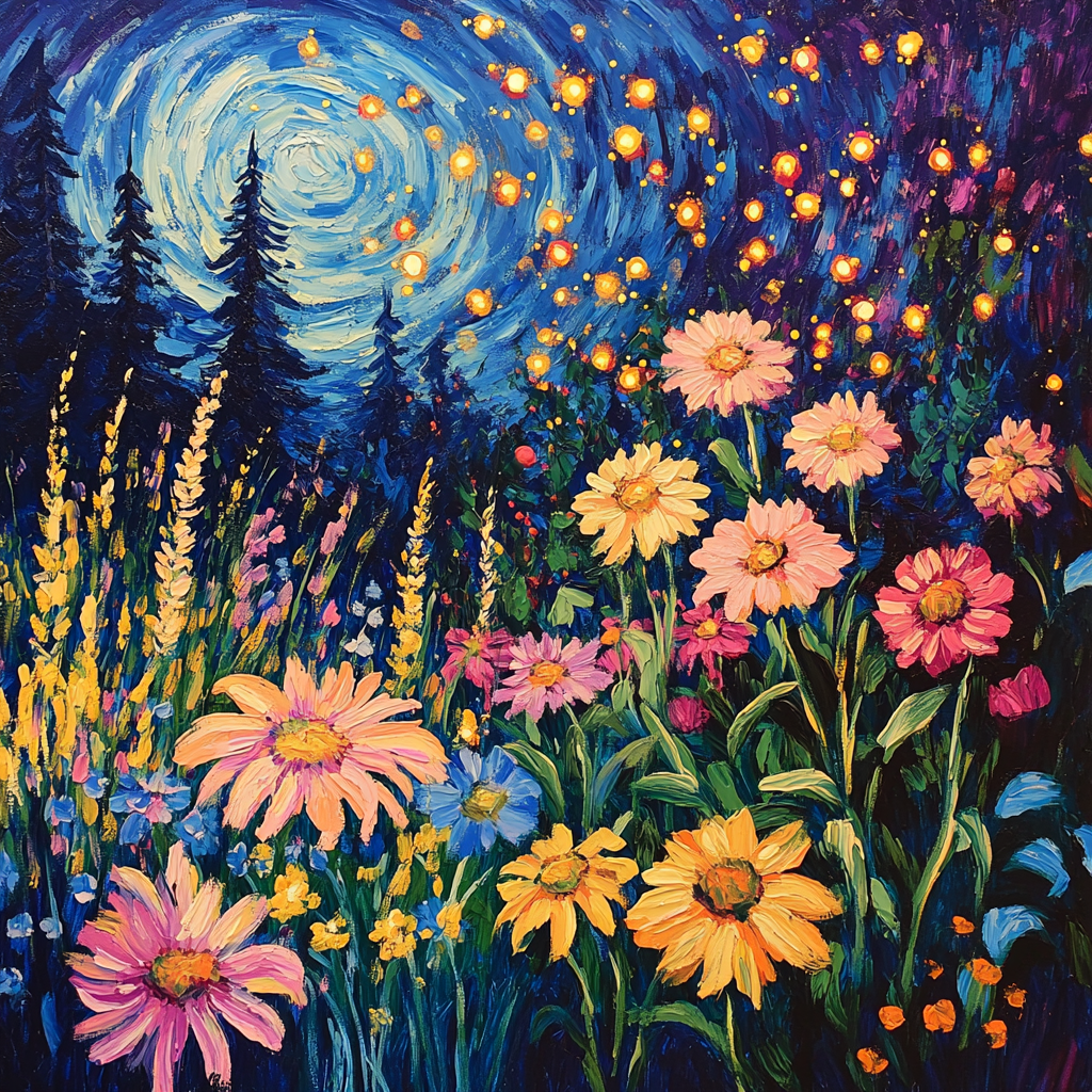 Van Gogh Inspired Twilight Garden Paint by numbers kits