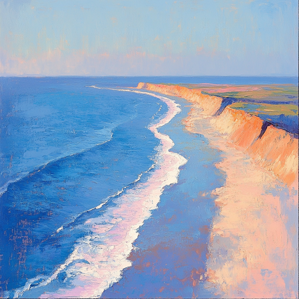 Paul Cézanne Inspired Abstract Coastline Rhythm painting number kit