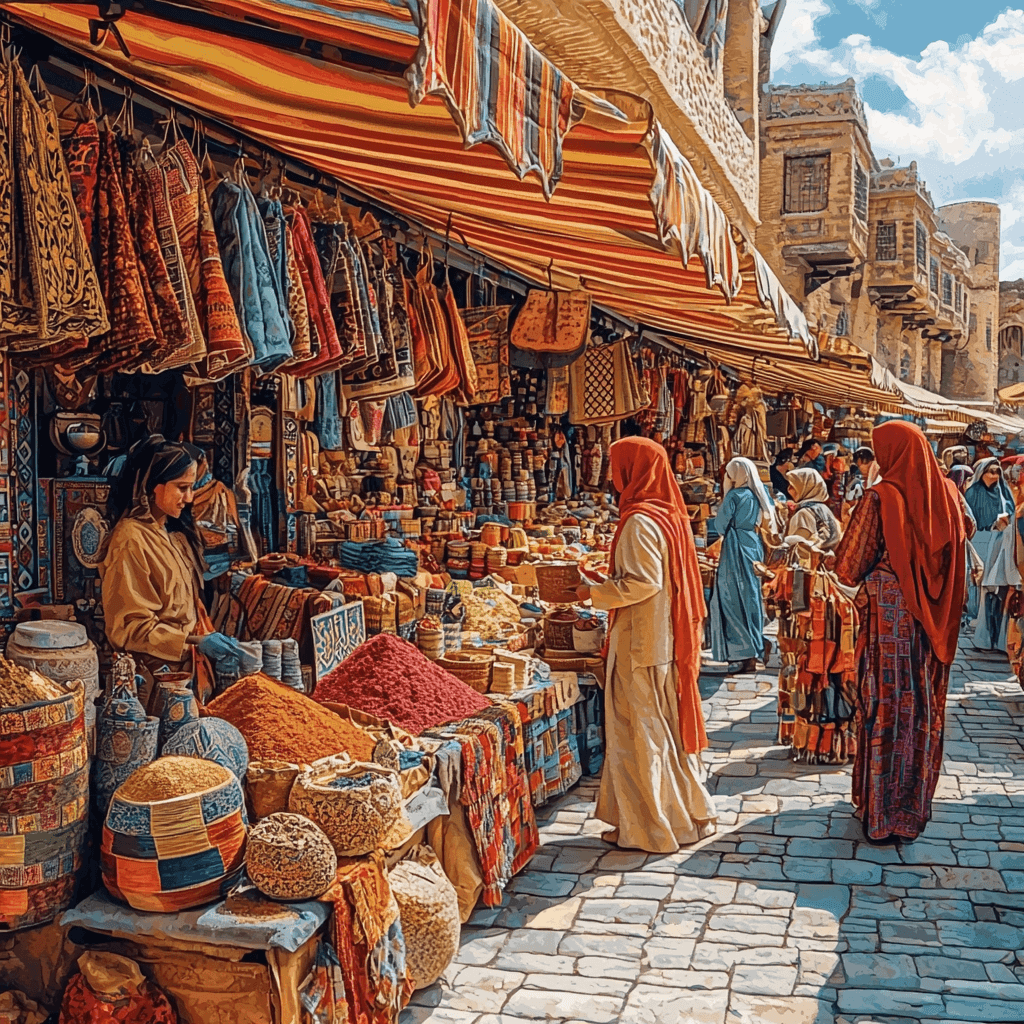 The Silk Road Bazaar - Samarkand Paint By Color