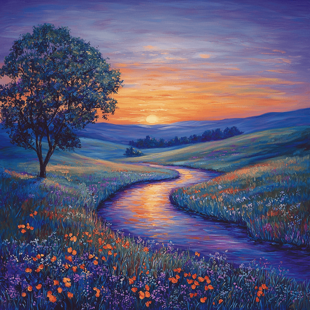 Claude Monet Inspired Dusk Over The Valley Paint By Color