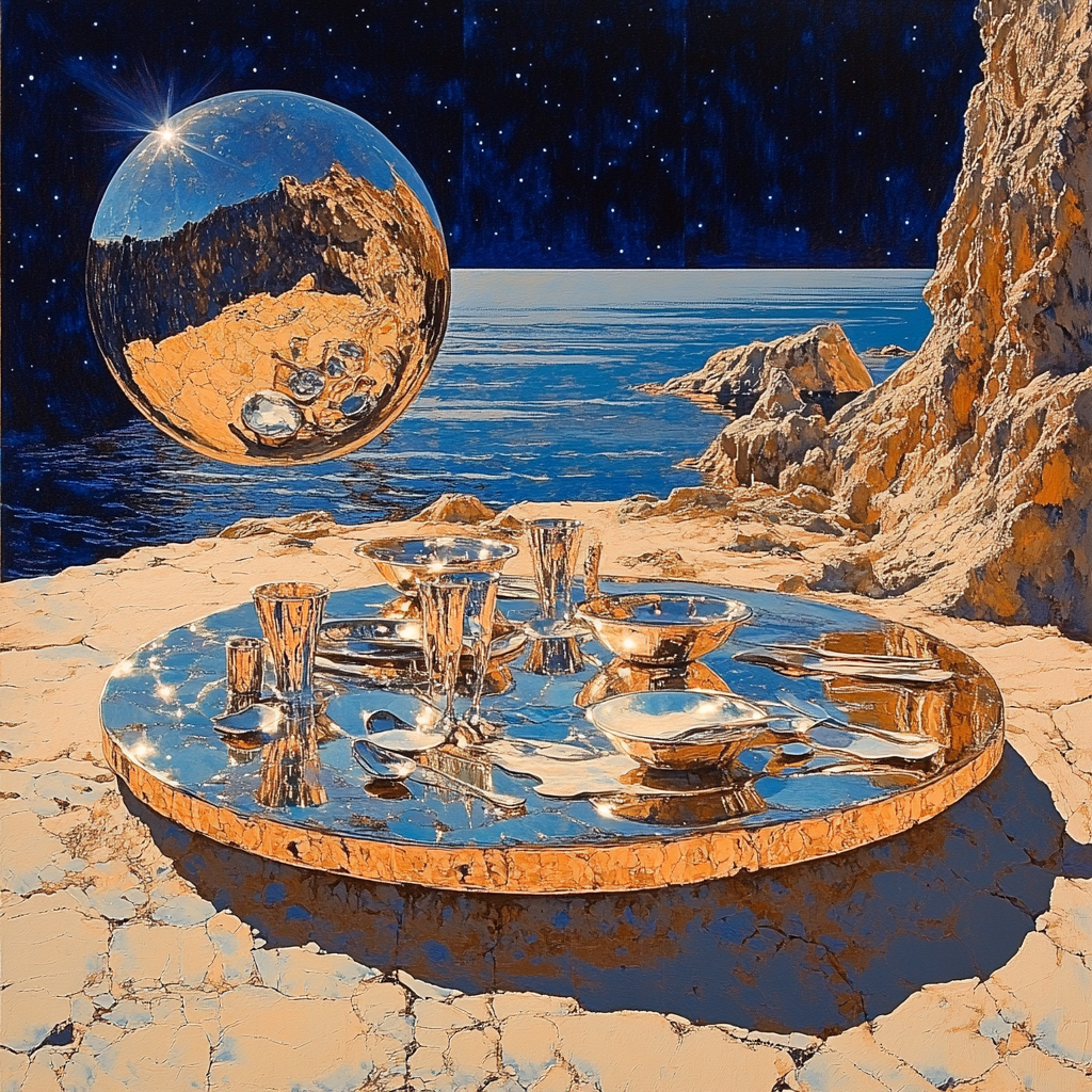Salvador Dali Inspired Lunar Picnic painting number kit