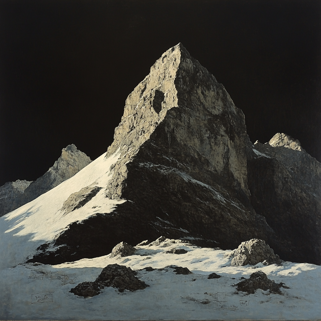 Caravaggio Inspired Starlit Mountain Peak Paint by numbers art