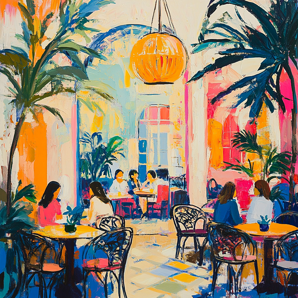 Matisse Inspired Colorful Cafe painting number kit