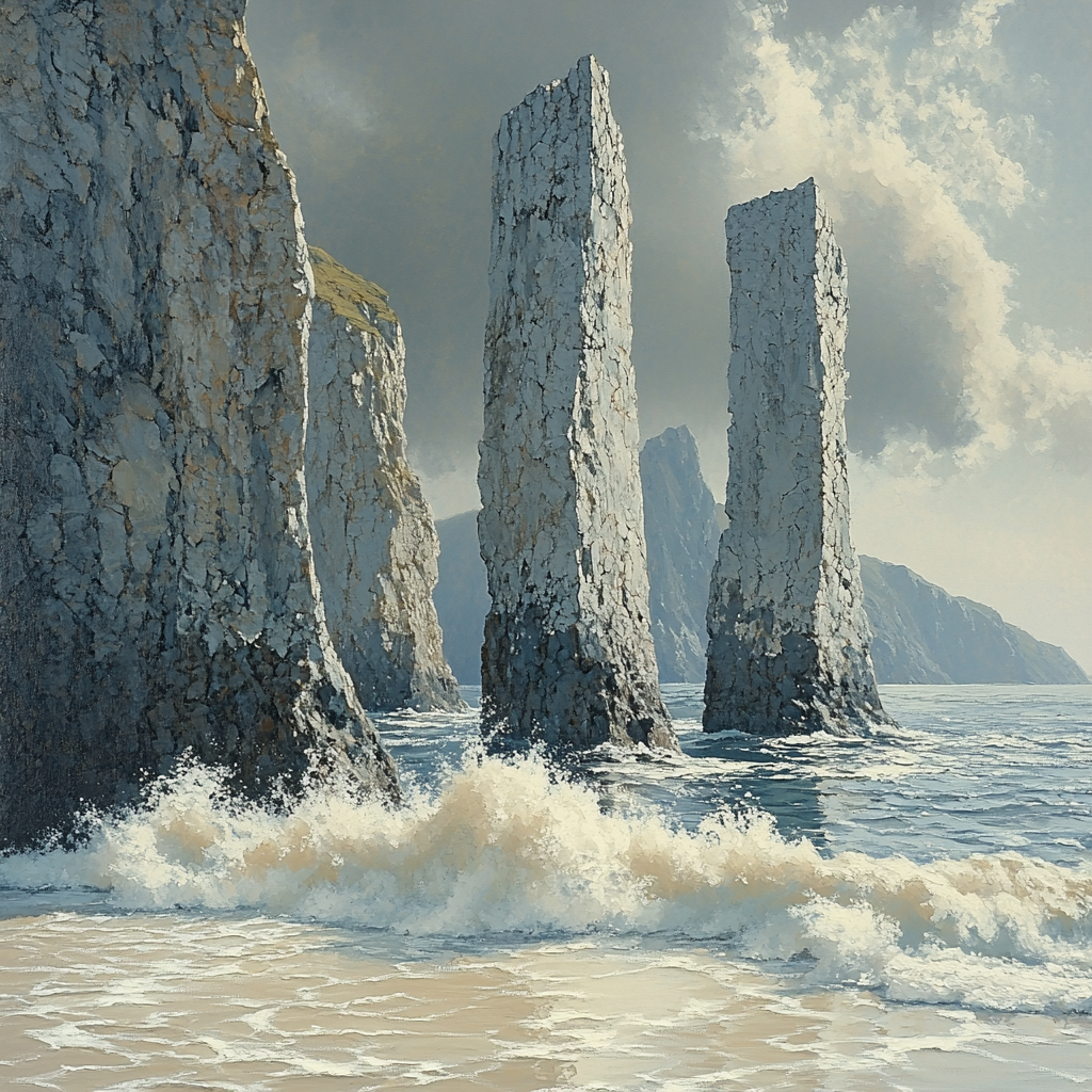 Michelangelo Inspired Celestial Tidal Columns paint by color