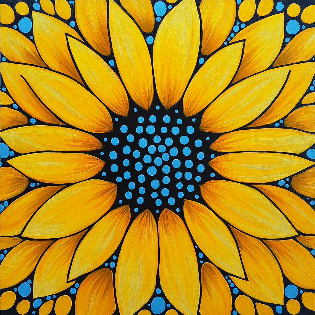 Yayoi Kusama Inspired Infinite Bloom painting number kit