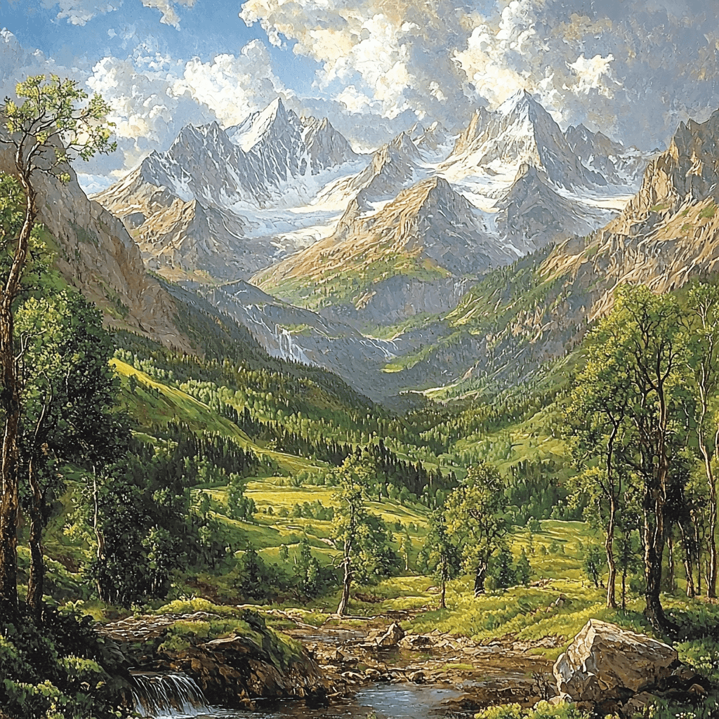 Albert Bierstadt Inspired Timeless Wilderness Paint By Color