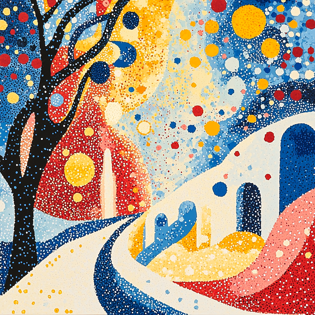 Georges Seurat Inspired Abstract Bliss Paint By Color