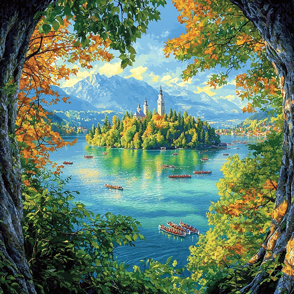 Bled Island - Lake Bled Number Painting