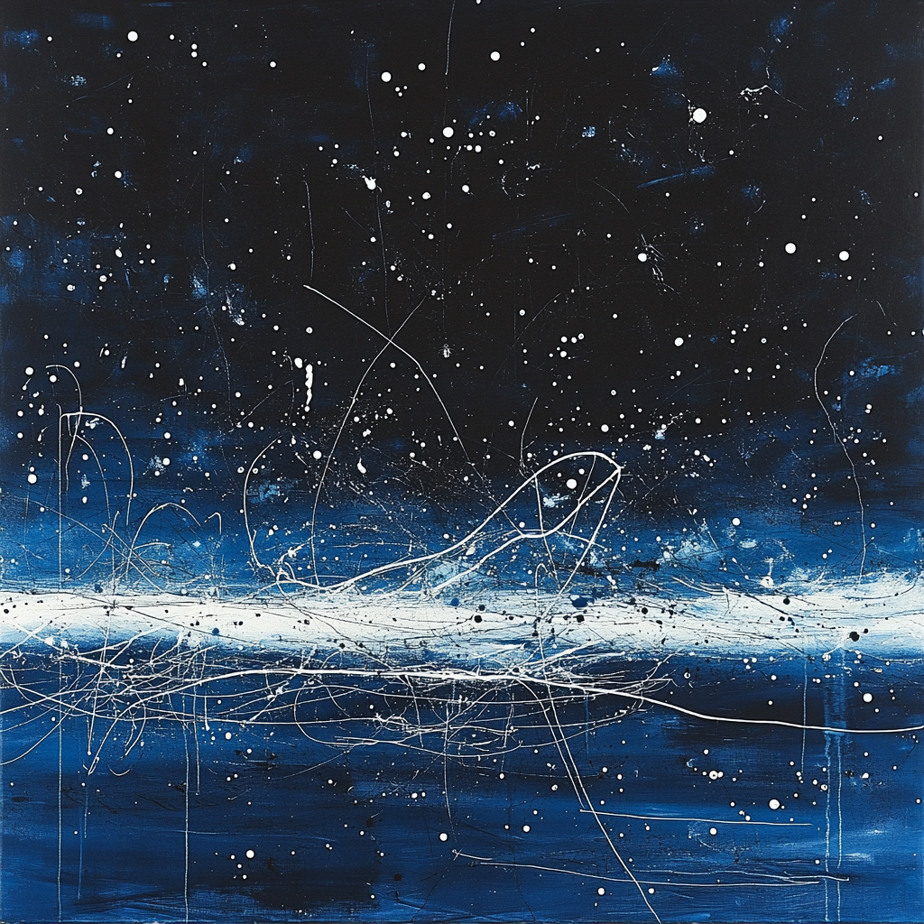 Jackson Pollock Inspired Midnight Symphony Of Dripping Lines Painting by numbers kit